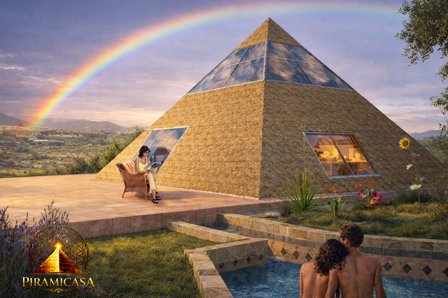 Casa piramidal en monte